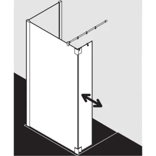 Kermi Pasa XP Seitenwand mit beweglichem Flügel PXT1L078201AK 78x200cm, silber mattglanz, ESG klar, links, auf Duschplatz
