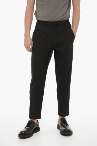 Slim Fit Hose mit Knöchelreißverschluss in Schwarz
