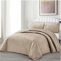 alesvelt Tagesdecke Set Iris Überwurf Decke 3-Teilig 240 x 250 cm