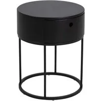 ACTONA GROUP Nachttisch Polo Nachttisch Ø40cm1 Schublade schwarz.