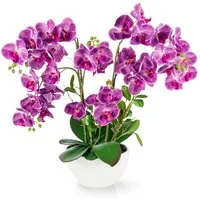 Kunstorchidee PASCH® XXL Orchidee künstlich wie echt (56cm) in Hochglanz-Keramiktopf Orchidee, PASCH