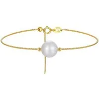 Runde Perlé Perlenarmband zartes Armband mit einer Perle, Süßwasserperle, 925er Silber, 14K Gold (inkl. Geschenkverpackung)