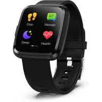 novasmart Fitness-Tracker runR III Smartwatch FitnessTracker HD-Bildschirm Sportuhr Android, iOS, mit schwarzem Silikon-Armband