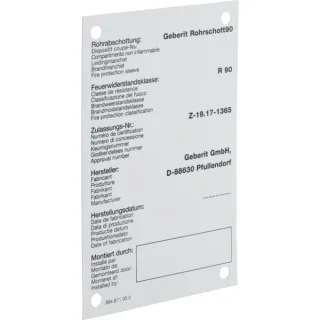 Geberit Hinweisschild für Rohrschott90 240289001