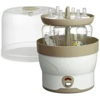 H+H Dampfsterilisator BS 29, 6 Babyflaschen, Fläschchen, Sterilisator, 11 min, weiß/beige