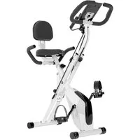 Hamlody Heimtrainer Fahrrad Klappbar, Indoor Bike mit LCD-Display Magnetwiderstand (LCD-Monitor und Ganzkorpertraining, Fahrrad klappbar fur Zuhause, bis 150 kg), 16 Widerstandsstufen, LCD-Display und Armwiderstandsbändern