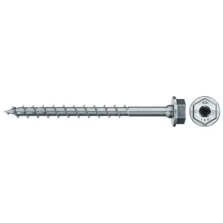 Fischer Spanplattenschraube 8,0x80 II HWTF BC, Sechskantkopf, Innenstern TX, Vollgewinde - 566372