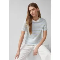 s.Oliver Kurzarmshirt T-Shirt Verkürztes Jersey-T-Shirt mit Streifen