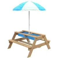 TP Toys Campingtisch Matschtisch Tiger (1-St), Geeignet ab 3 J., 2 integierte Sitzbänke, LxBxH 97x95x170cm