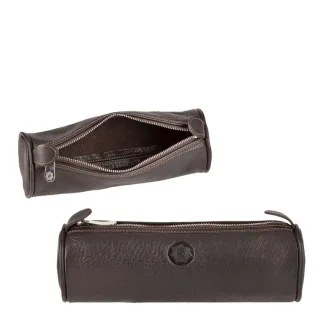 Schlampermäppchen Rolle Leder mocca 20x6x6cm | Sonnenleder Lotta. Hochwertige Lederqualität für eine geordnete Auswahl Ihrer Schreibgeräte.