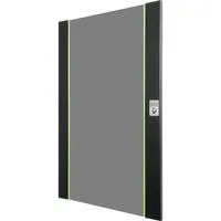 Glas-Fronttür für 19" 20HE Wandgehäuse Unique Serie, Frontpanel schwarz, 20 Höheneinheiten