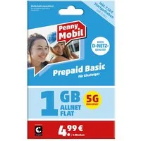 Penny Mobil Prepaid Basic Simkarte mit 7,50 € Startguthaben Prepaidkarte, (EU-Roaming inkl. Schweiz)