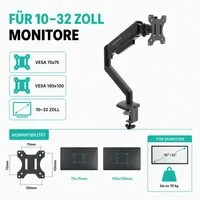 ProfiPatch Monitor-Halterung Tischhalterung für 1 Monitor, höhenverstellbar, (bis 32 Zoll, 1-tlg)
