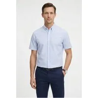 BOSS Kurzarmhemd Button-down-Kragen Regular Fit, Baumwollmix