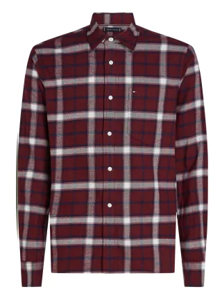 Tommy Hilfiger - Regular Fit Hemd mit Shadow-Karos rot - Gr. - M
