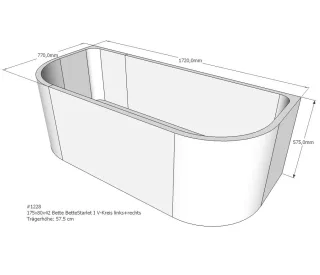 Neuesbad Wannenträger für Bette Starlet 1 175x80 oval SW12483