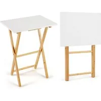 KOMFOTTEU Beistelltisch (2er Set), Klapptisch Couchtisch Kaffeetisch, bis 20 kg