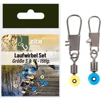 Zite Angelwirbel Sortiment in Größen S & M Glider Perlen-Laufwirbel für Forellen-Angeln, (15-St)