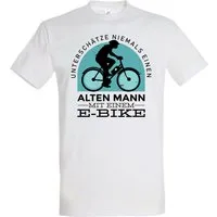 Youth Designz T-Shirt Alter Mann mit E-Bike Herren Shirt mit lustigem Fahrrad Frontprint