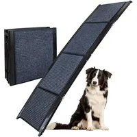 Petigi Hunderampe Hunderampe Teppich 180 cm klappbar Hund Einstieghilfe Hundetreppe