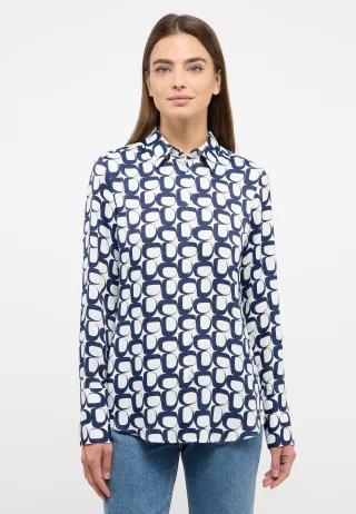 ETERNA - Bluse Viskose Langarm navy - Gr. - 44/Langarm