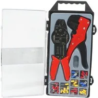 Work plus Kabelverbinder-Sortiment Kabelschuhe Klemmzange Abisolierzange Set 45 teilig
