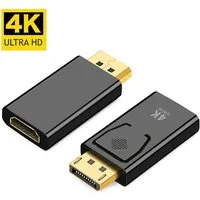 TradeNation DisplayPort Stecker auf HDMI Buchse DP auf HDMI Adapter Konverter 4K Audio-Adapter DisplayPort zu HDMI, 4k@30Hz