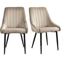 Duhome Esszimmerstuhl (8066C), 2er Set Esszimmerstuhl Polsterstuhl Stoff Samt Stuhl Retro Metallbeine