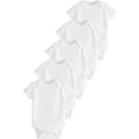 Next Kurzarmbody Gerippte Baby-Trägerhemden im 5er-Pack (5-tlg)