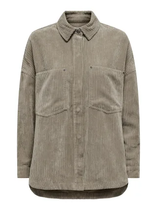 ONLY - ONLJANINE-RAI LS OVS CORD SHACKET NOOS Braun - Gr. - L