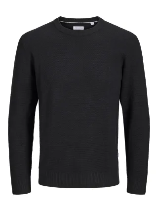 JACK&JONES - JJERYDER KNIT CREW NECK NOOS Black - Gr. - XL