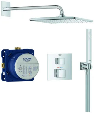 GROHE Unterputz-Duschsystem Grohtherm Cube 34868 Thermostat 2 Abgänge chrom, 34868000 34868000