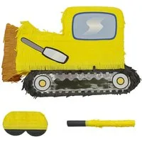 relaxdays Pinata Set Baustelle mit Stab & Maske, A