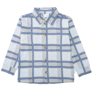 BASEFIELD - Kn.-Overshirt soft grey mel.check - Gr. - 98