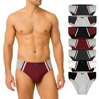 BRUBAKER Slip 7er Pack Herren Sportslips - Farbige Slips aus Baumwolle (Set aus 7, 7-St., für den Alltag und Sport) Retro Unterhosen ohne Eingriff - Männer Unterwäsche