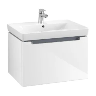 Villeroy & Boch Subway 2.0 Waschtisch-Unterschrank A68810DH 63,7x42x45,4cm, 1 Auszug, Griff chrom, glossy white