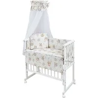 Baby-Delux Beistellbett Babybett Teddy Beige, Stillbett 90x40 weiß höhenverstellbar, Matratze inkl. komplett Set