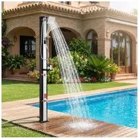 TLGREEN Solardusche Gartendusche Mit Handbrause, 360° Duschkopf & Fußdusche (35L Solar Gartendusche mit Staubschutzhülle + Seifenschale, UV-beständig PVC, bis 60°C Warmwasser ohne Strom), für Garten/Pool/Camping, einfache Installation
