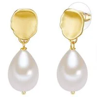 Lulu & Jane Perlenohrringe gelbgold