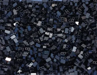 200 Stück LEGO® Steine schwarz 1x2 Noppen