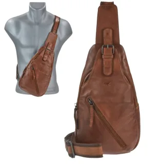 Crossbody Bag Herren Leder Daley cognac | Bear Design - Stilvoller Slingbag & Brusttasche mit Vortasche für maximale Ordnung in Ihrem Alltag.