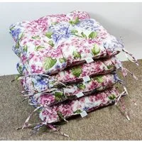 Rattani Sitzkissen Set 4x Stuhlkissen/Sitzkissen Klara 42 x 42 x 8 cm Landhaus Leben