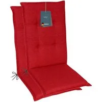 LILENO HOME Hochlehnerauflage Gartenstuhl Auflage, bequeme Sitzauflage für Gartenmöbel, Stuhlkissen, (2 St., 2er Set), Polsterauflage Rot, Sitzpolster für Klappstühle