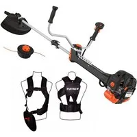 FUXTEC Benzin-Motorsense FX-PS152, 44 cm Arbeitsbreite Messer, 52ccm 1,8PS Highend Anti-Vibrationseinrichtung Profi-Komfort-Tragegurt