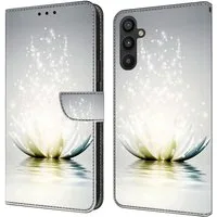 CLM-Tech Handytasche für Samsung Galaxy A26 5G Hülle aus PU-Leder Klapphülle (Lotus Lampe, Handyhülle mit Standfunktion - Wallet Flip Case inklusive Kartenfächer), Cover mit Magnetverschluss Samsung Galaxy A26 5G Schutzhülle