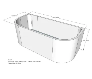 Neuesbad Wannenträger für Bette Starlet 1 165x75 oval SW12482