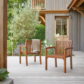 2er-Set Outdoor-Sessel Pilar aus Akazienholz