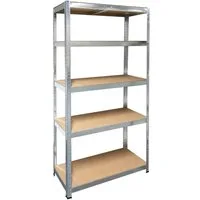 SCHULTE Regalwelt Schwerlastregal 5 MDF-Böden, 180×90×40 cm, 175 kg/Boden, verzinkt