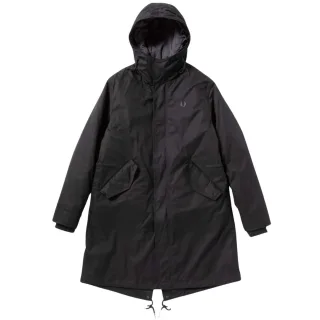Fred Perry - 2-in-1-Parkajacke mit Reißverschluss in Schwarz