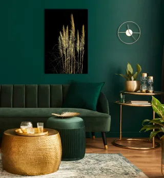 OTTO home Acrylglasbild "Pampas Gras - Acrylbilder mit Blattgold veredelt" Gräser  Modern  Pflanzen  Pflanzenbilder 1 Stk. tlg. Goldveredelung, Handgearbeitet, Gerahmt, Edel